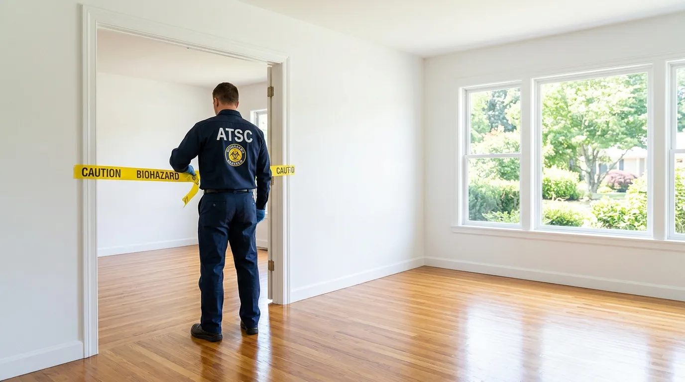 Certified biohazard cleanup crew performing Decomposition Cleanup in Bethel
